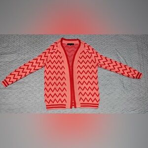 House of Harlow + Revolve Julep 1960 Pink and Red Chevron Cardigan